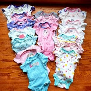 Newborn Girl's Bodysuit Set of 18